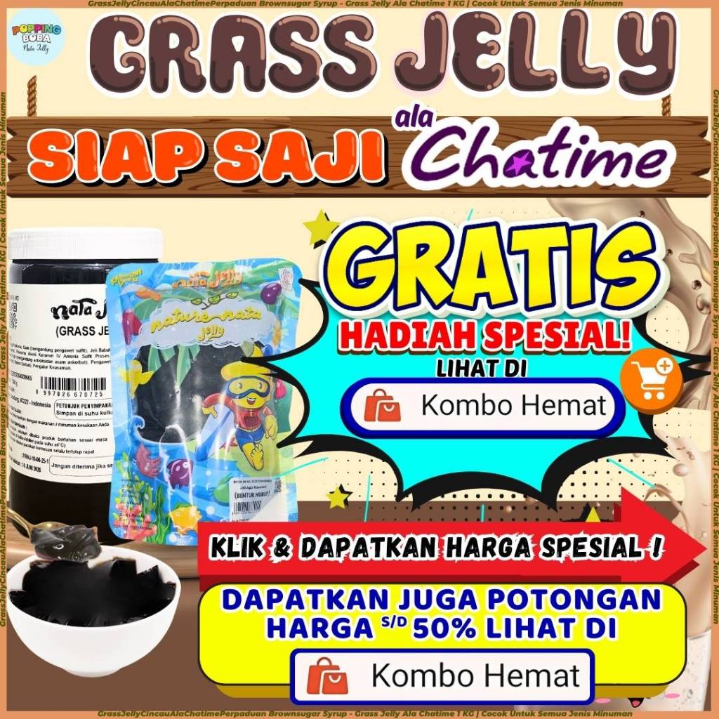 GrassJellyCincauAlaChatimePerpaduan Brownsugar Syrup - Grass Jelly Ala Chatime 1 KG | Cocok Untuk Se