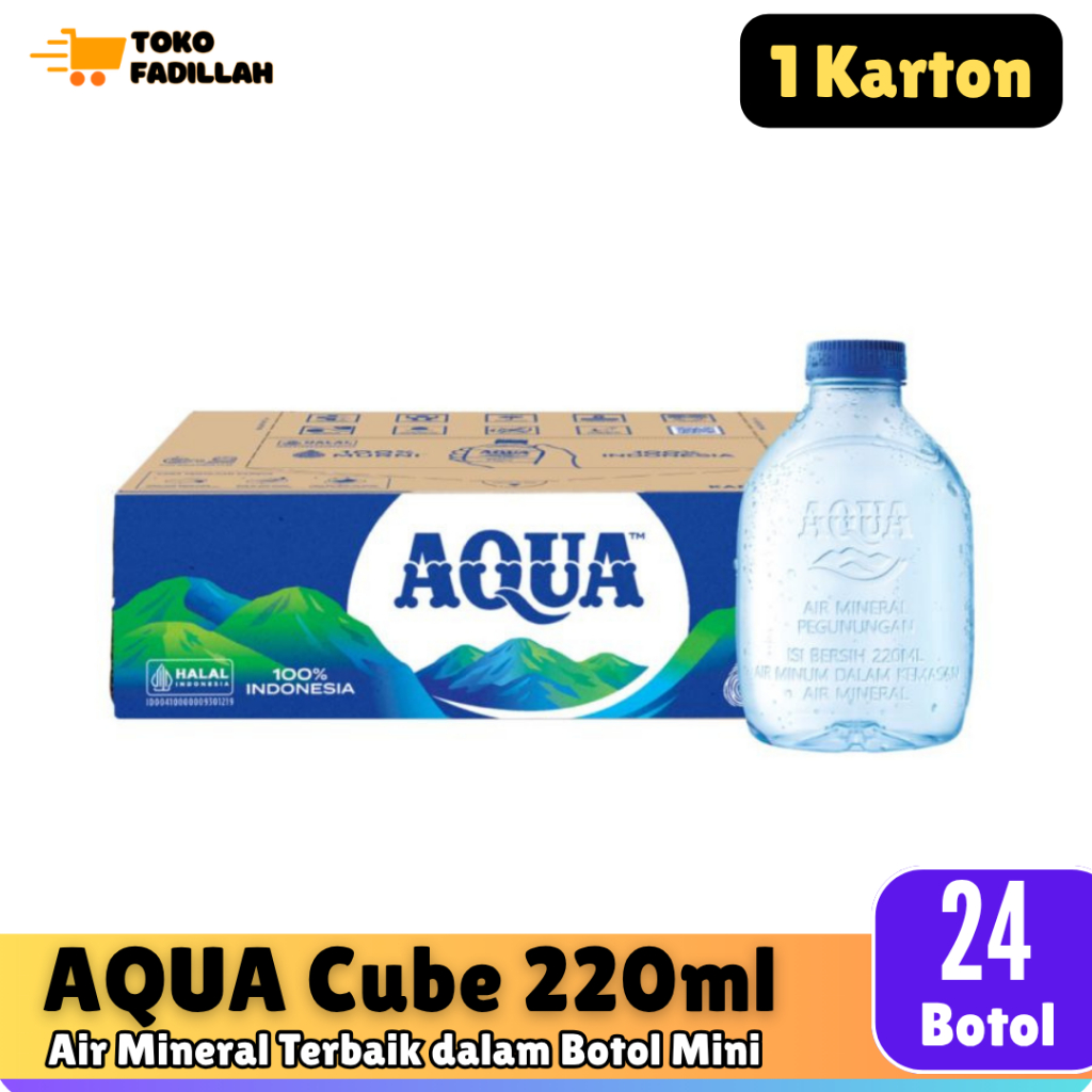 AQUA Air Mineral Cube 220ml x 24 Botol Mini [1 Dus]