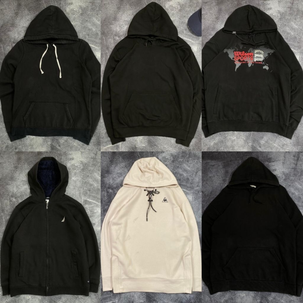 hoodie polos panjang hoodie hitam pria