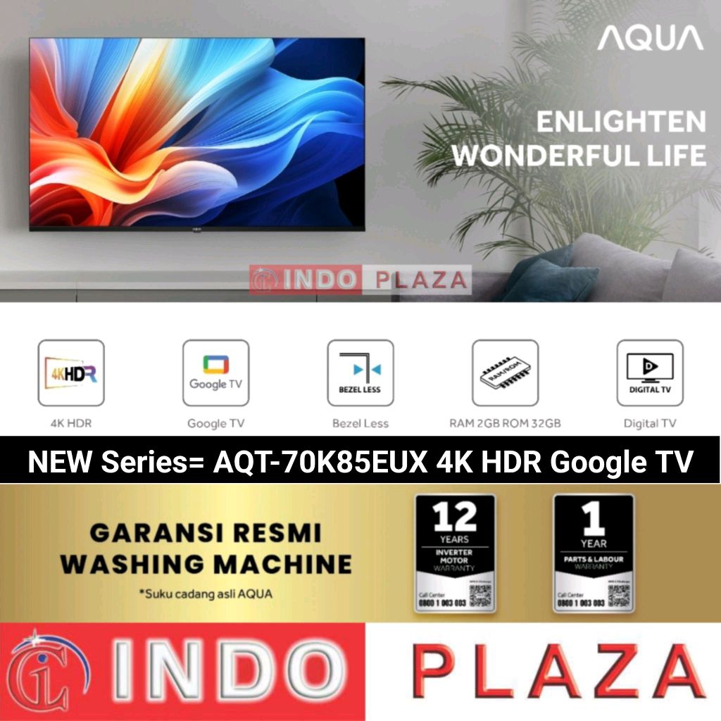 TV AQUA 70 inch 4K HDR GOOGLE TV AQT-70K85EUX