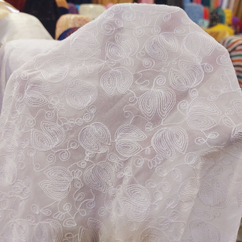 kain sifon bordir Premium  - kain sifon bordir  - kain sifon bordir original ( BW ) A