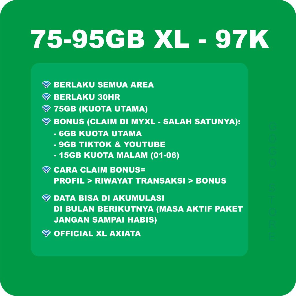 kuota data XL bebas puas 75-95gb