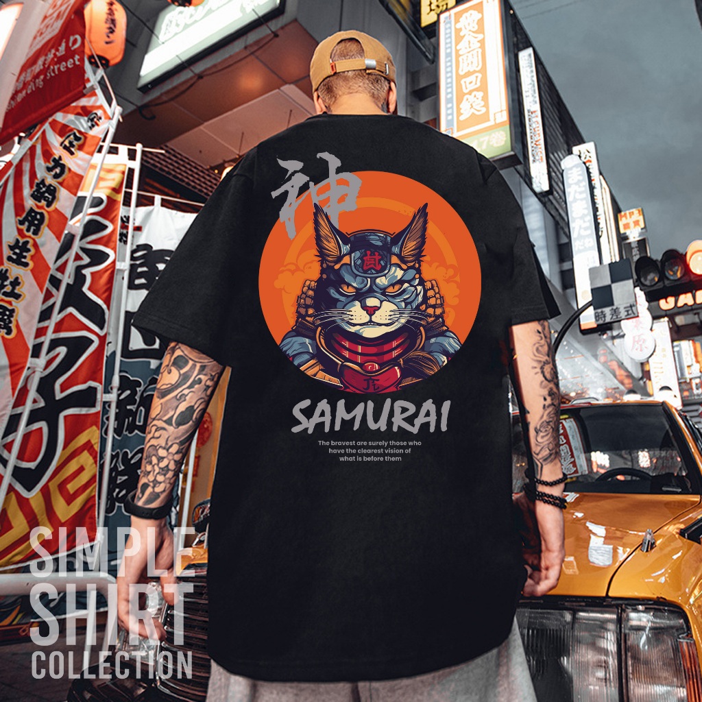SSC KAOS DISTRO HITAM JEPANG | BAJU KAOS PRIA WANITA | KAOS JEPANG CAT SAMURAI | DISTRO KAOS PRIA WA