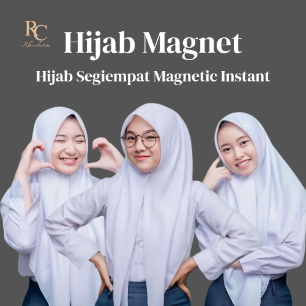 Kerudung Hijab Segi Empat Instan Magnetic segiempat hijab Segiempat Instant Sekolah