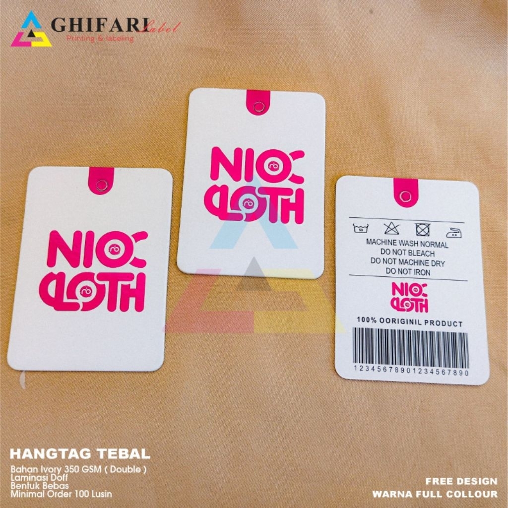 -Hangtag Tebal Custom hangtag tebal 700 gram hang tag merk pakaian , label menggantung hangtag tebal