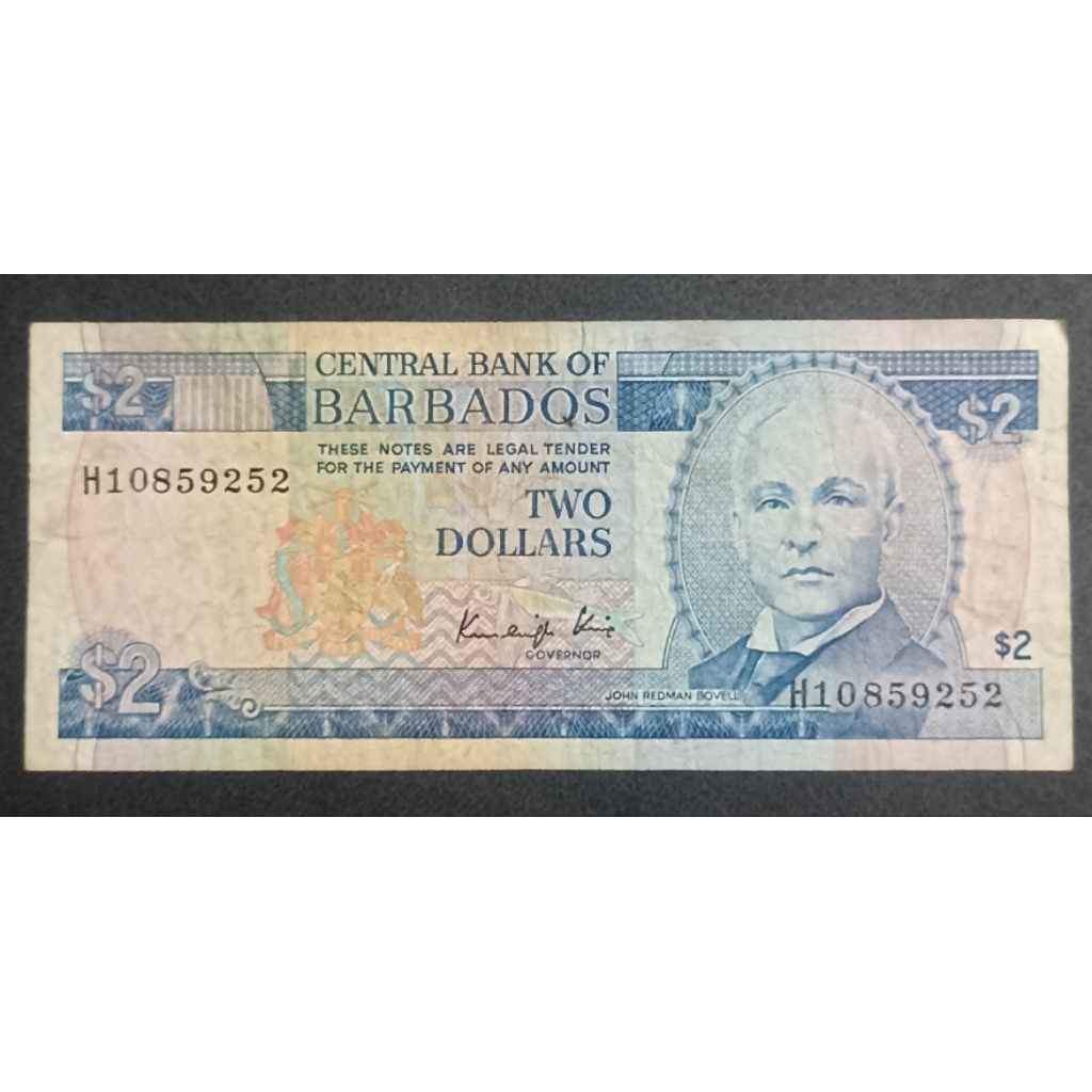 UANG BARBADOS PECAHAN 2 DOLLARS