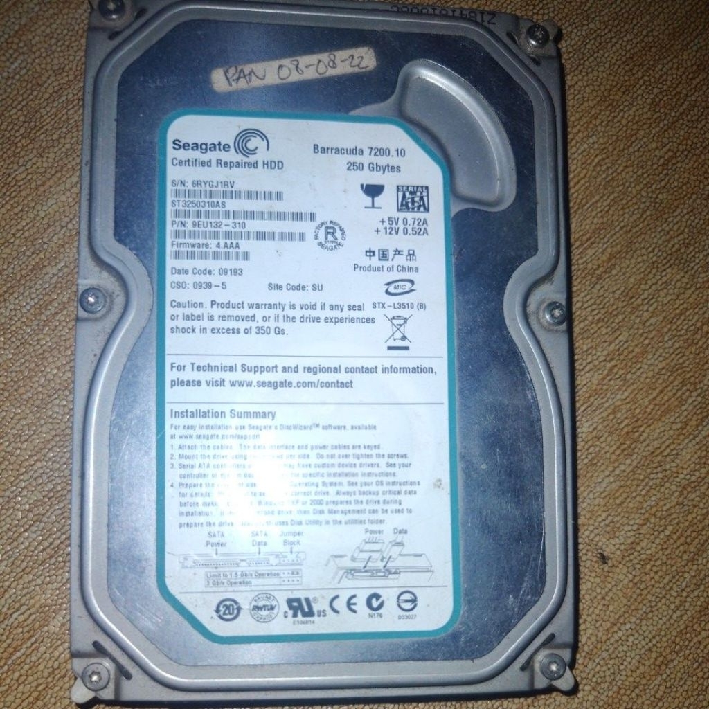 HARDISK PC 250 GB