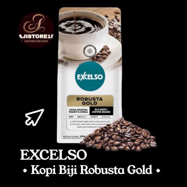Kopi Excelso Robusta Gold Biji 200g| Kopi Biji Excelso Robusta Gold
