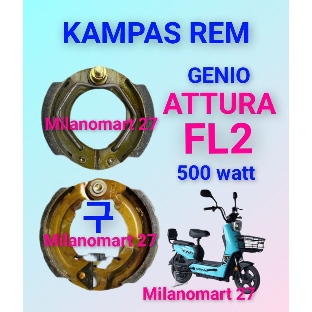 kampas rem Genio ATTURA FL2 kampas rem sepeda listrik Genio attura FL2