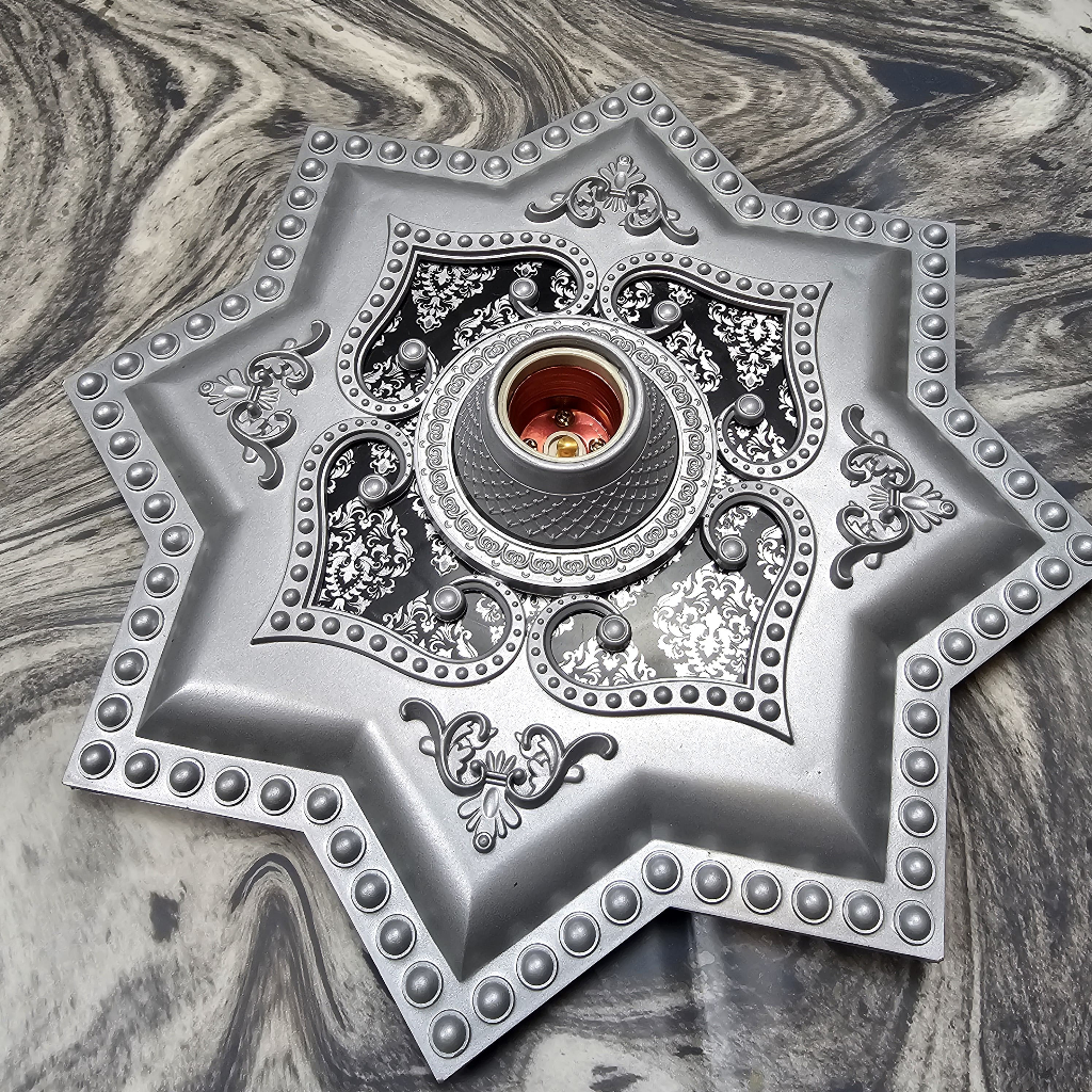 FITTING HIAS PLAFON GYPSUM 30 CM ORNAMEN PLAFON GYPSUM PVC/GRC FITING PLAFON / Fitting Lampu Ornamen