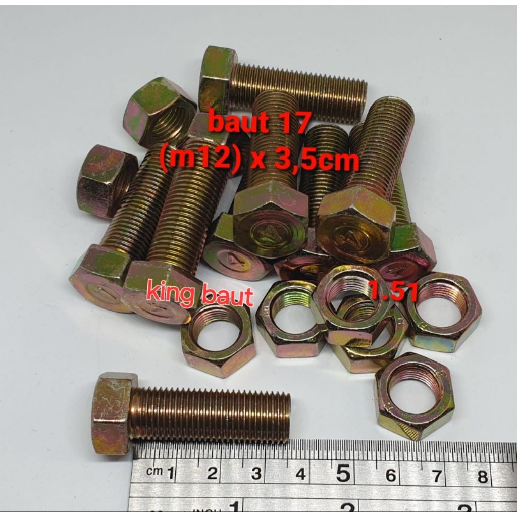 (paket 50 set) baut 17 (12mm) x 3,5cm + mur