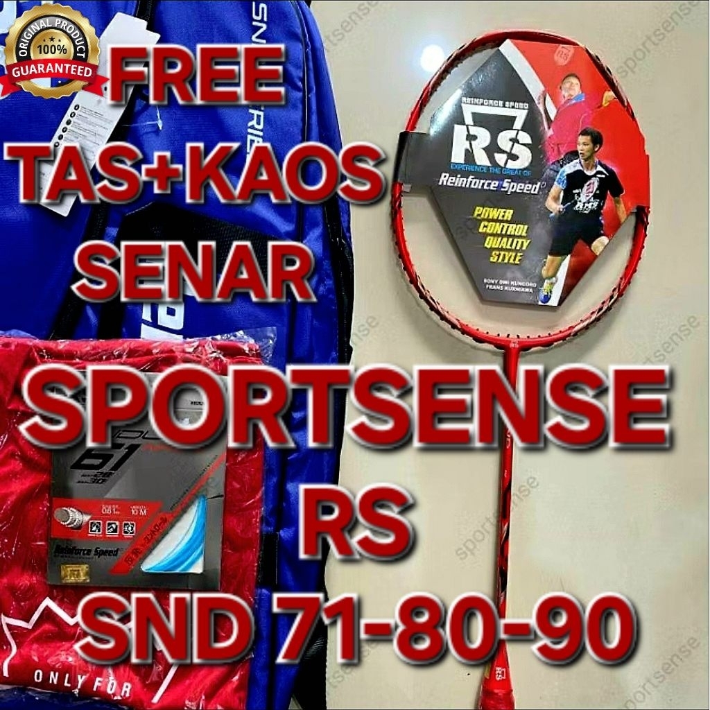 Raket Bulutangkis Badminton RS Reinforce Speed SND 71 80 Prof 90 Plus Original Bonus TAS+KAOS+SENAR