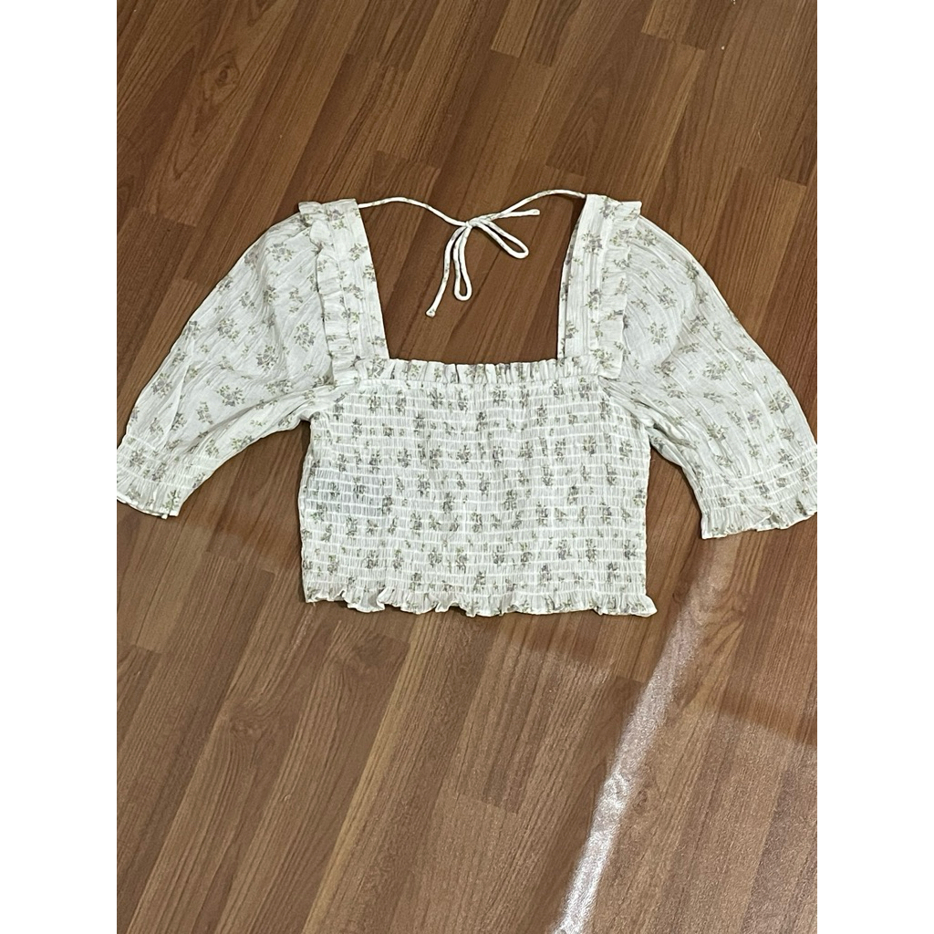 Atasan Crop Top Wanita Floral h*m