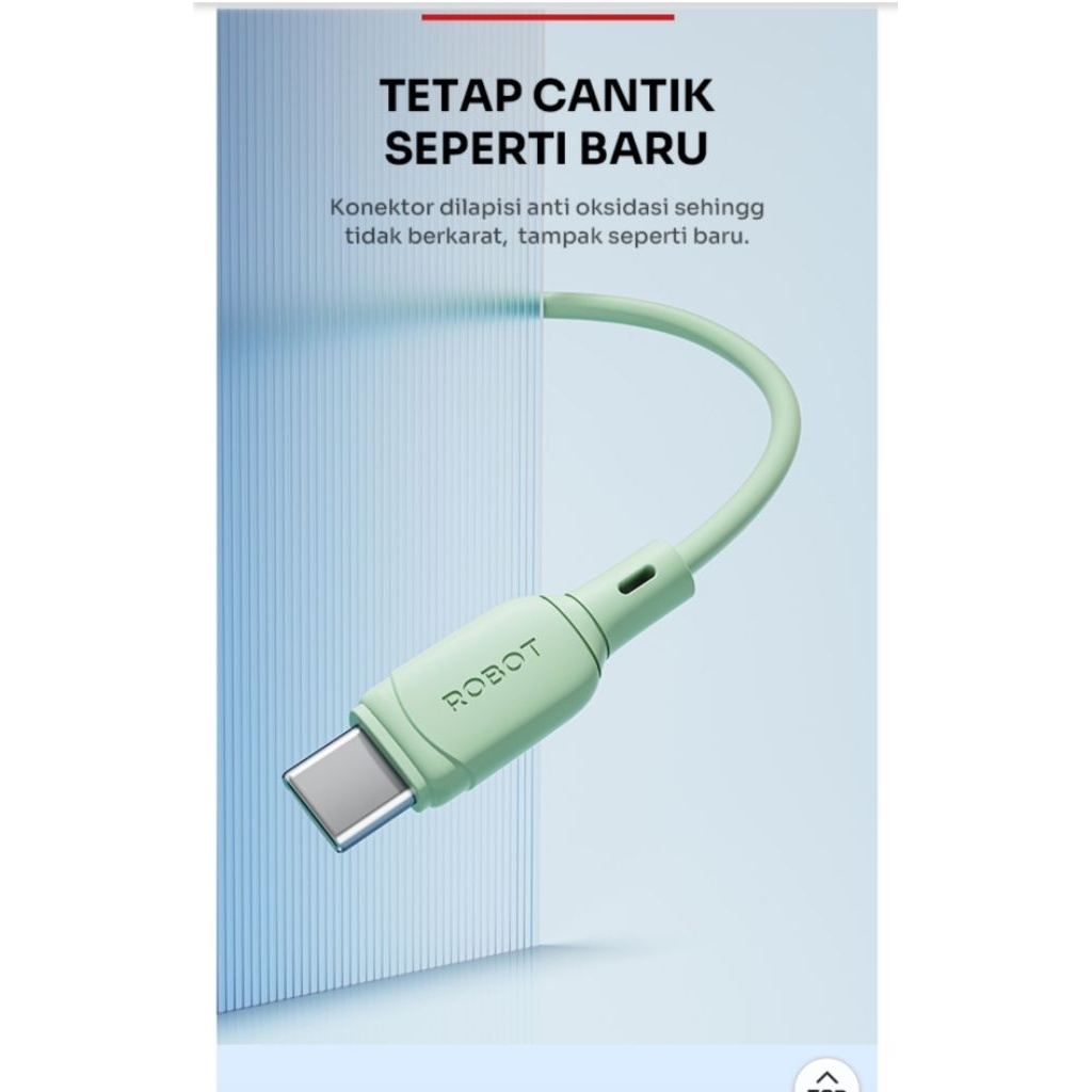 KABEL DATA ROBOT TIPE C/KABEL DATA USB KE C PER 1PCS/KABEL ADAPTOR CASAN/KABEL CASAN DATA CABLE. KAB