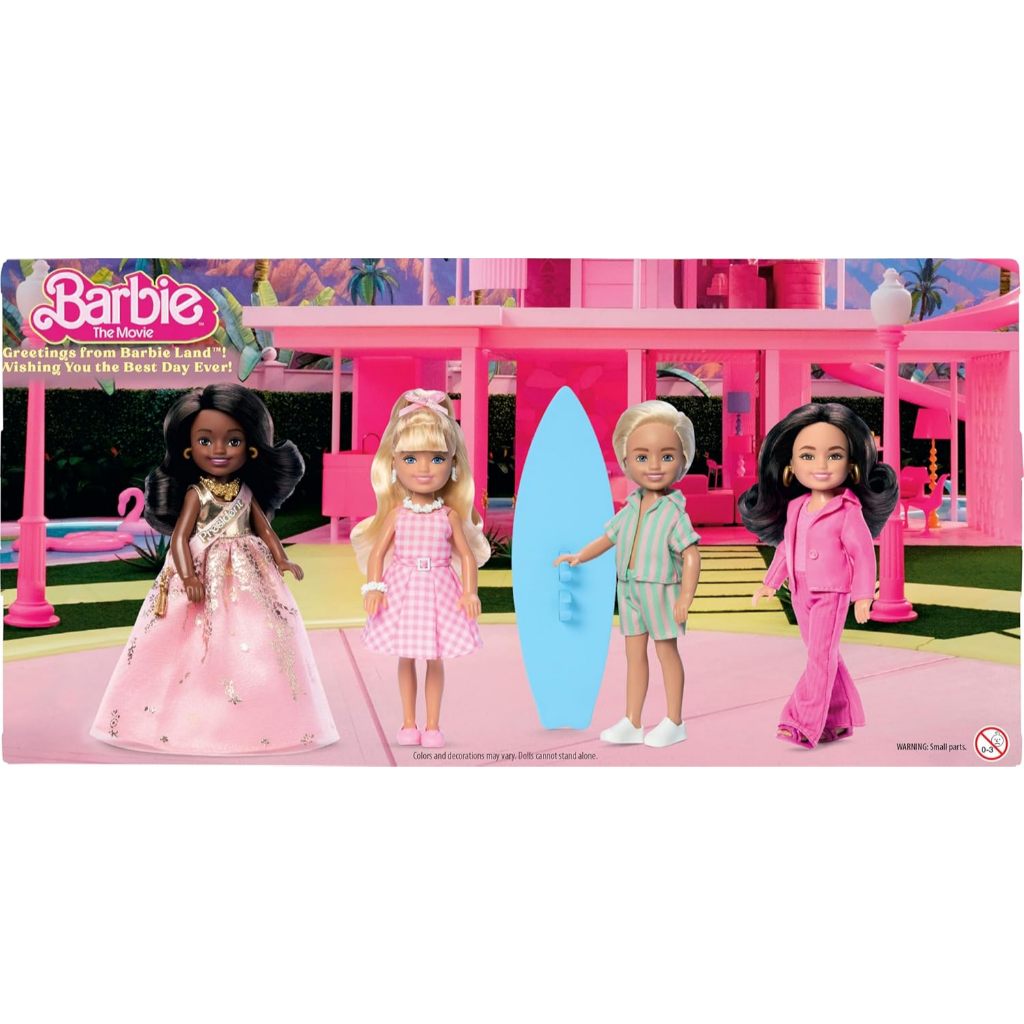 Barbie The Movie Chelsea Collectible 4-Pack Dolls, Includes, Ken, President