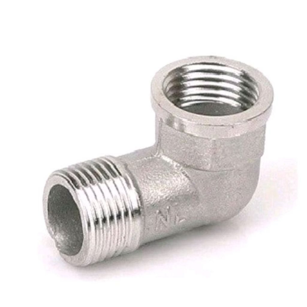 Knee Drat Dalam dan Luar SS 1/2 inch KDDL SS 1/2" Keni Drat Dalam Luar Stainless 1/2 inch