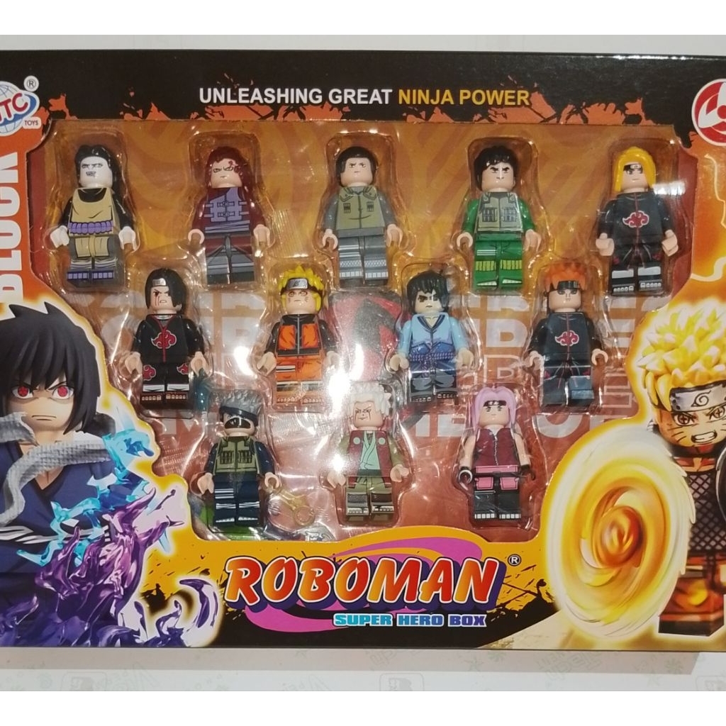 mainan anak action figure ninja naruto set 12 pcs/lego ninja naruto