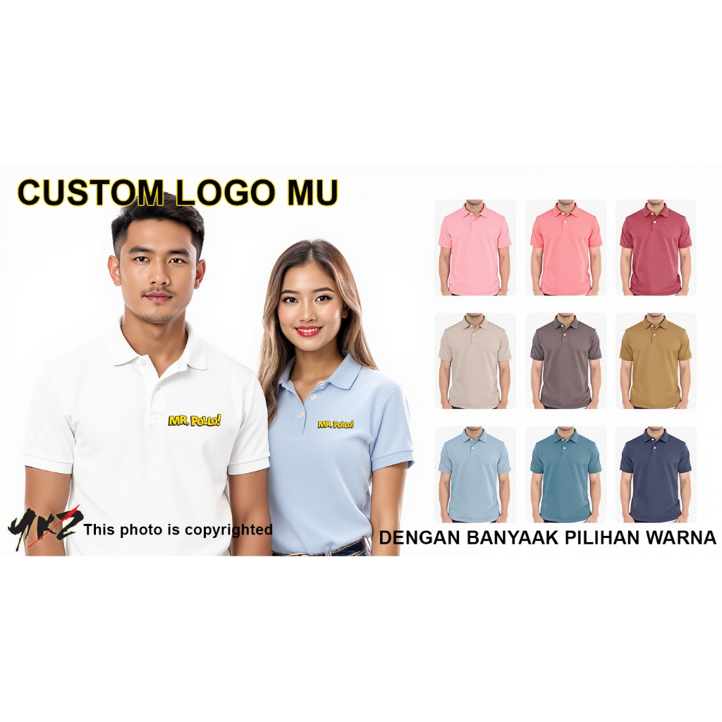 Kaos poloshirt custom/ kaos kerah custom bordir /kaos polo sablon/ poloshirt custom bordir dan sablo