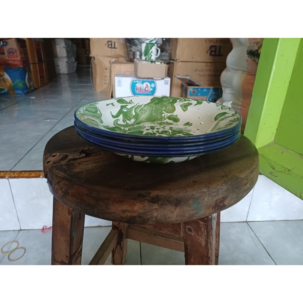 Piring lurik jadul seng