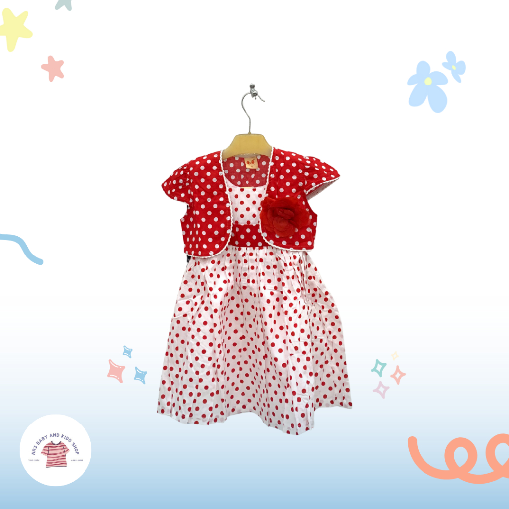 NR3 Kids – Dress Anak Perempuan Bahan Katun Premium Motif Polkadot by QuQi