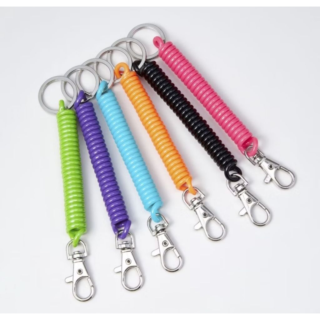 gantungan kunci anti hilang tali spiral