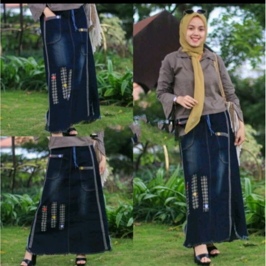 Rok jeans wanita//Rok jeans terbaru//Rok jeans terkini//Rok jeans span//Rok jeans panjang//Rok jeans