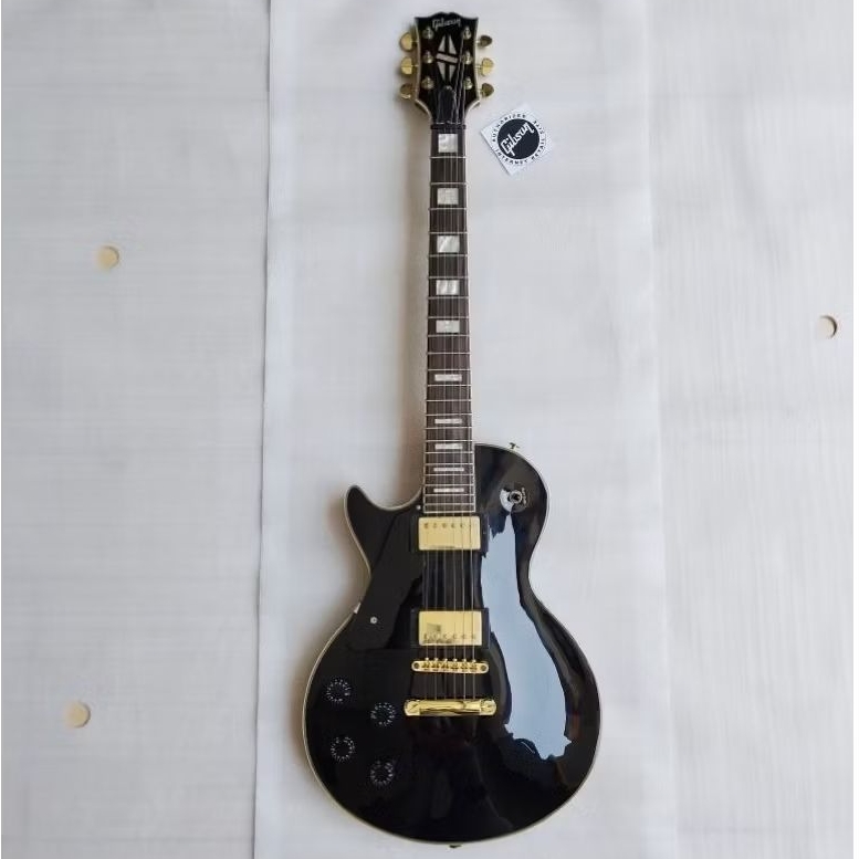 Gitar Gibson Les Paul Classic Custom Black Beauty Kidal Kiri Left Handed part Gold ( Electric Guitar