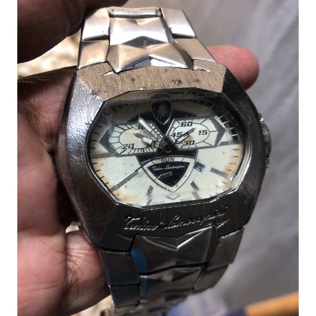 Jam Tonino Lamborghini Original, Pria – Berat & Solid, Mati Belum Dicek