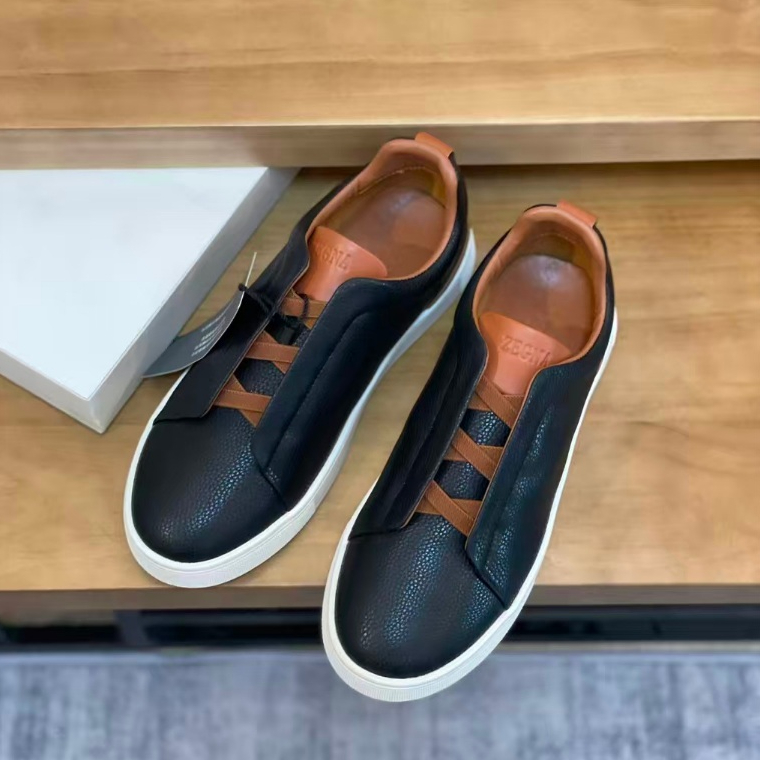 ZEGNA new casual shoes men's cowhide sports shoes, one foot flat soled shoes