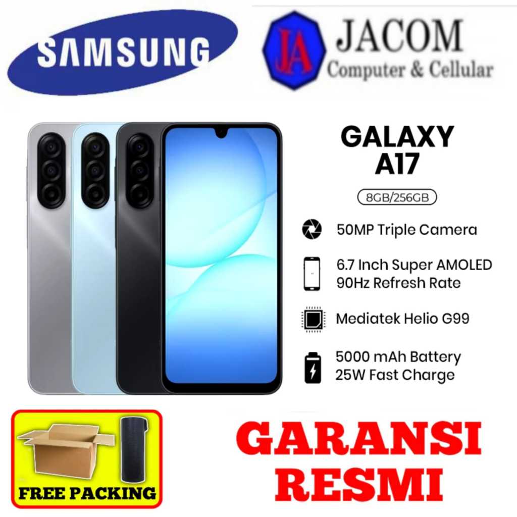 SMARTPHONE SAMSUNG GALAXY A17 4G 8/128GB 8/256GB ORIGINAL GARANSI RESMI