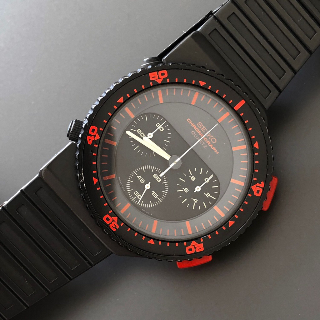 Jam Tangan Seiko Chronograph 7A28-6000 Alien “Bishop” Speedmaster JDM Design By Giugiaro - Vintage W