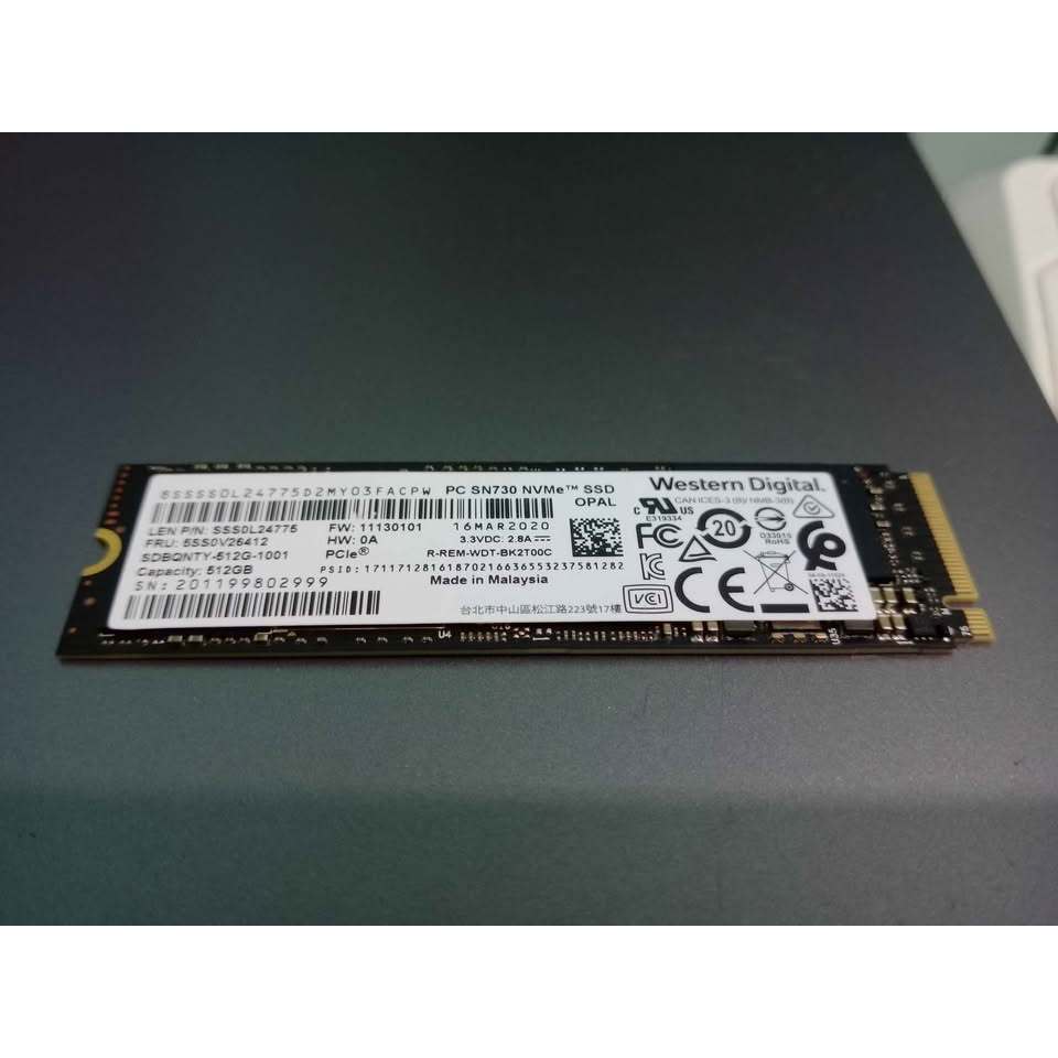 Ssd nvme 512gb Ori copotan merk WD SN730 bagus normal