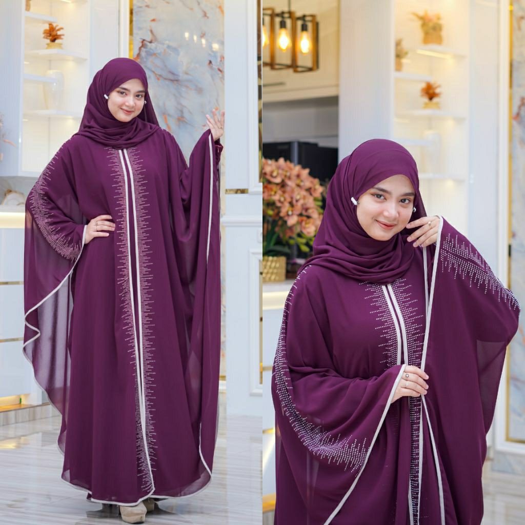 Rades - Abaya Zulaikha Set Hijab Pashmina Ceruty Babydoll  Muslim Wanita Dewasa Remaja Lebaran Mewah