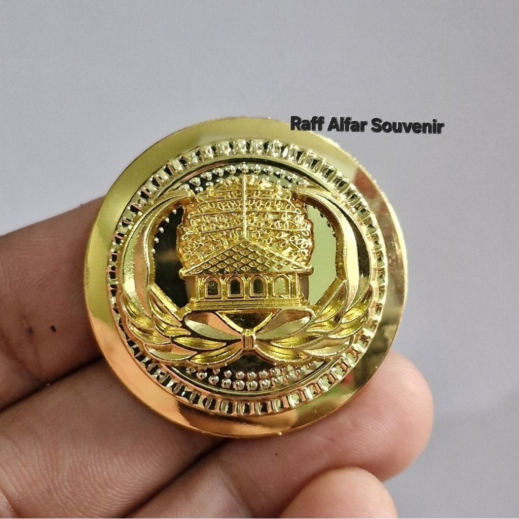 [ Luxury ] Pin korpri model tumpuk lapis krum emas tebal premium magnet