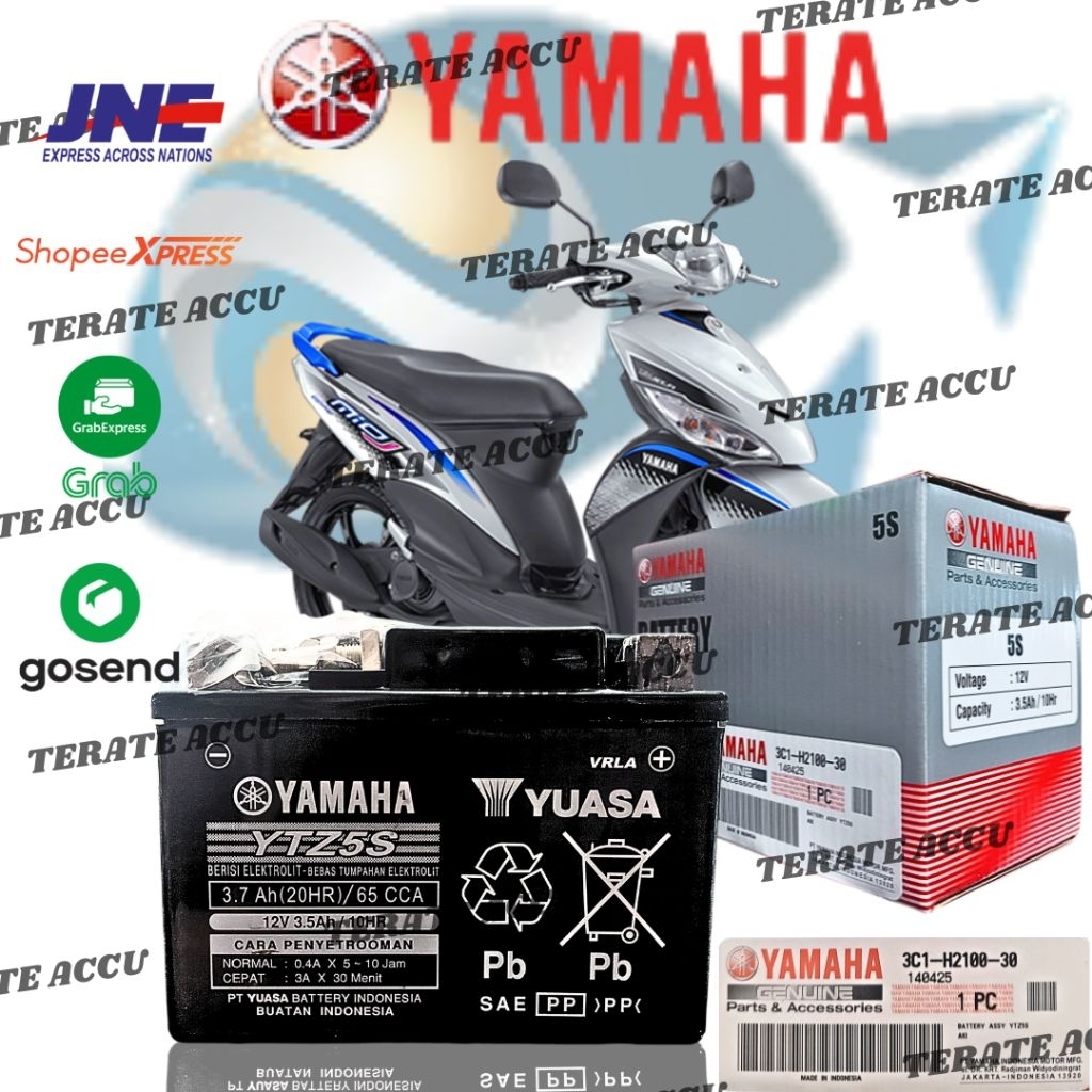 Aki Motor Full Kering Yamaha Yuasa YTZ5S YAMAHA Mio J , Mio S , Mio Z Original