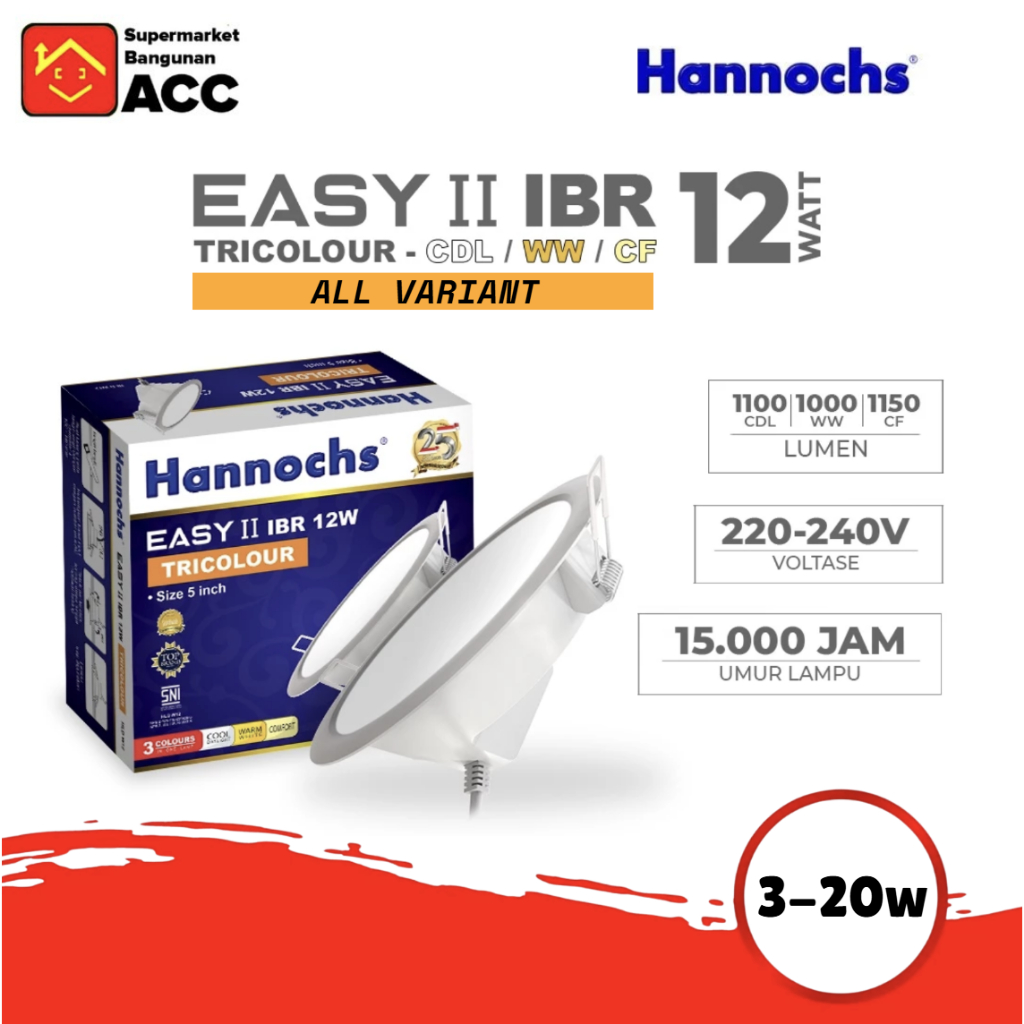 Lampu Downlight - Lampu Downlight Plafon - Downlight Plafon - Hannochs Downlight LED EASY II IBR Cah