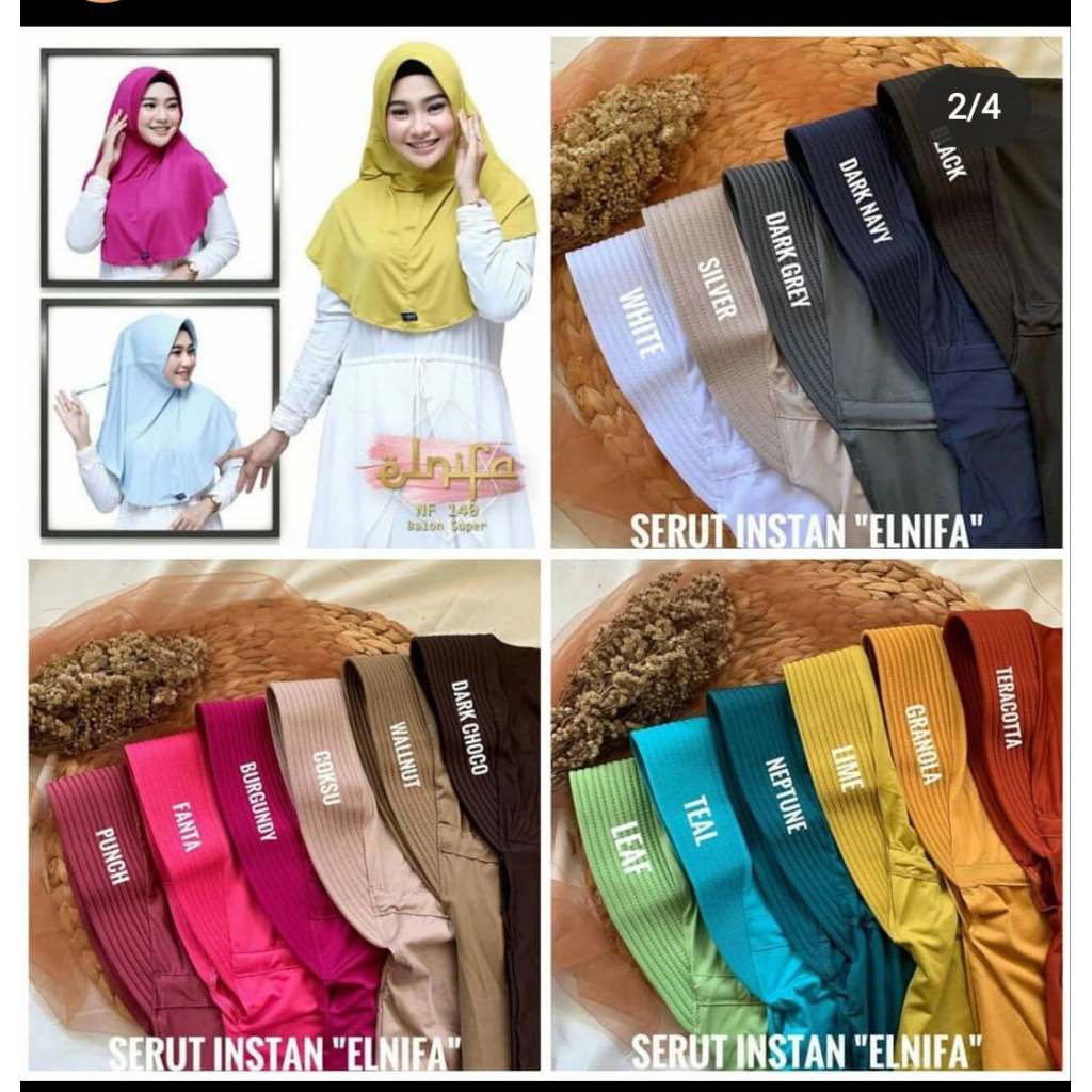 JILBAB SERUT ELNIFA ORI/ JILBAB ELNIFA SCRAF / BERGO INSTAN ELNIFA / BERGO SIMPEL / ELNIFA SCRAF BER
