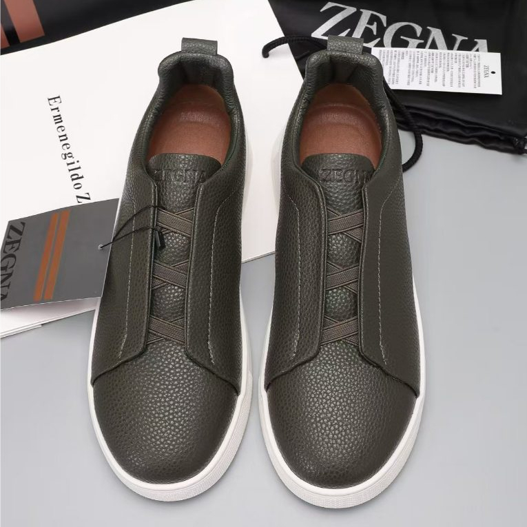 ZEGNA new casual men's shoes, fashionable sports shoes, cowhide flat shoes