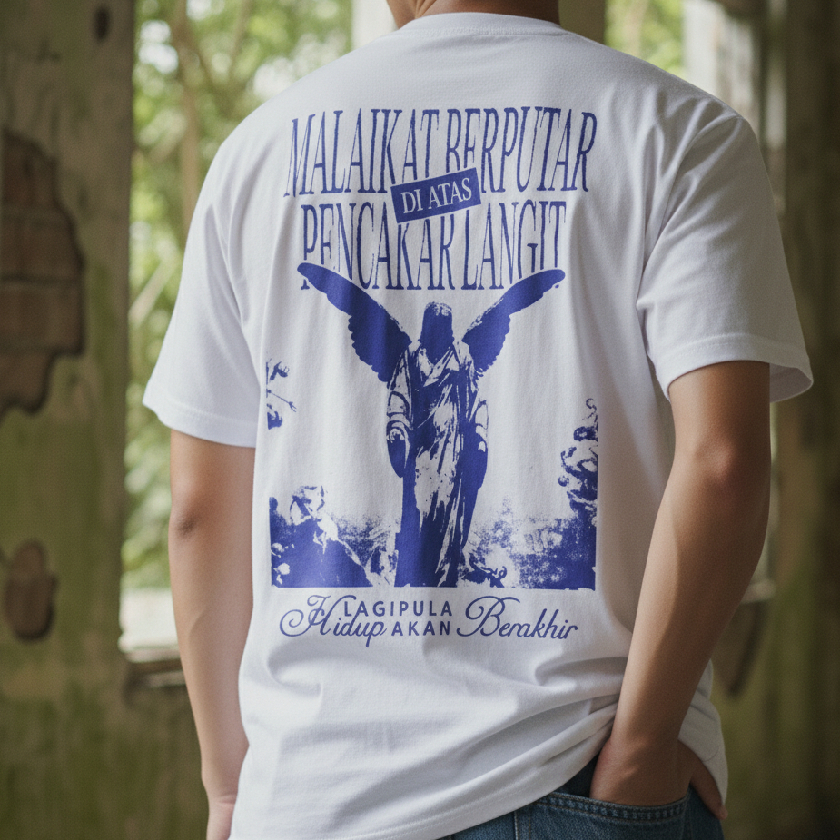 Kaos HINDIA - Malaikat berputar di atas Pencakar langit | Kaos musik | kaos band | BOOTLAG | T-shirt