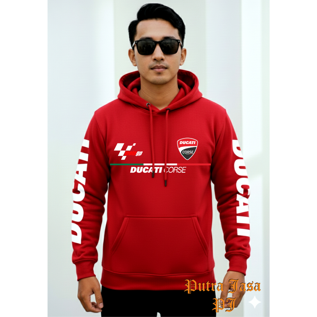 Switer Hoodie Zipper Pleece Unisex Mrspeedy Ducati MotoGP 93 Sablon DTF 4 sisi