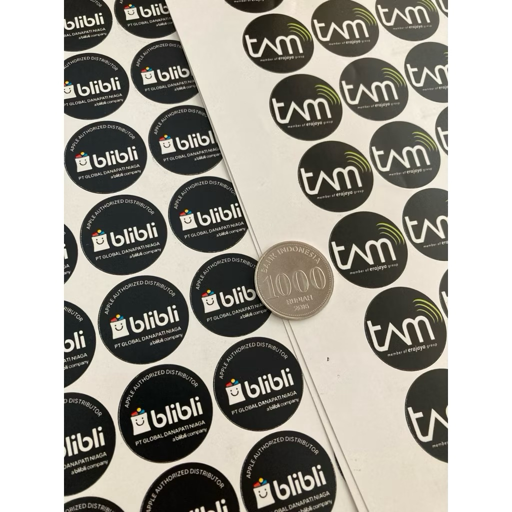 Stiker GARANSI TAM IBOX dan Bli2 Stiker SEGEL iPhone RESMI ukuran 2.5x2.5cm dan 2x2cm