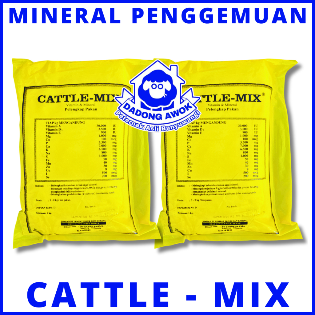 premix sapi - Cattle mix 1 kg | CATTLE| Premix sapi - MINERAL sapi kambing CALSIUM minineral SANBE