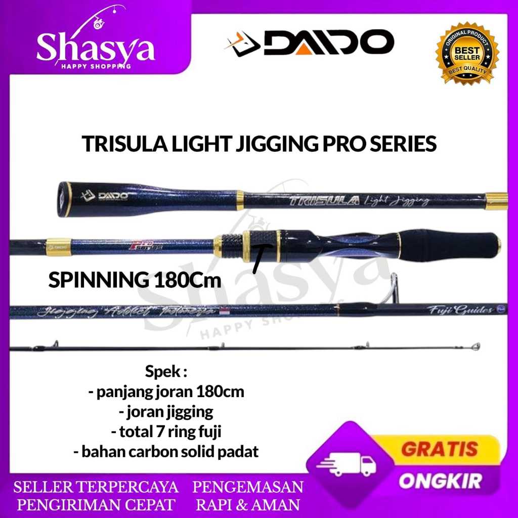 Joran spinning daido trisula light jigging pro series 180Cm