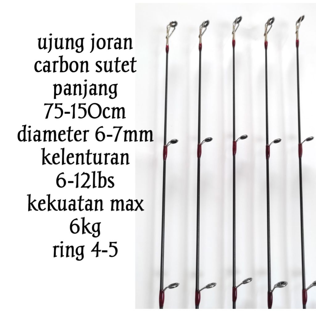 Ujung joran carbon sutet medium kuat