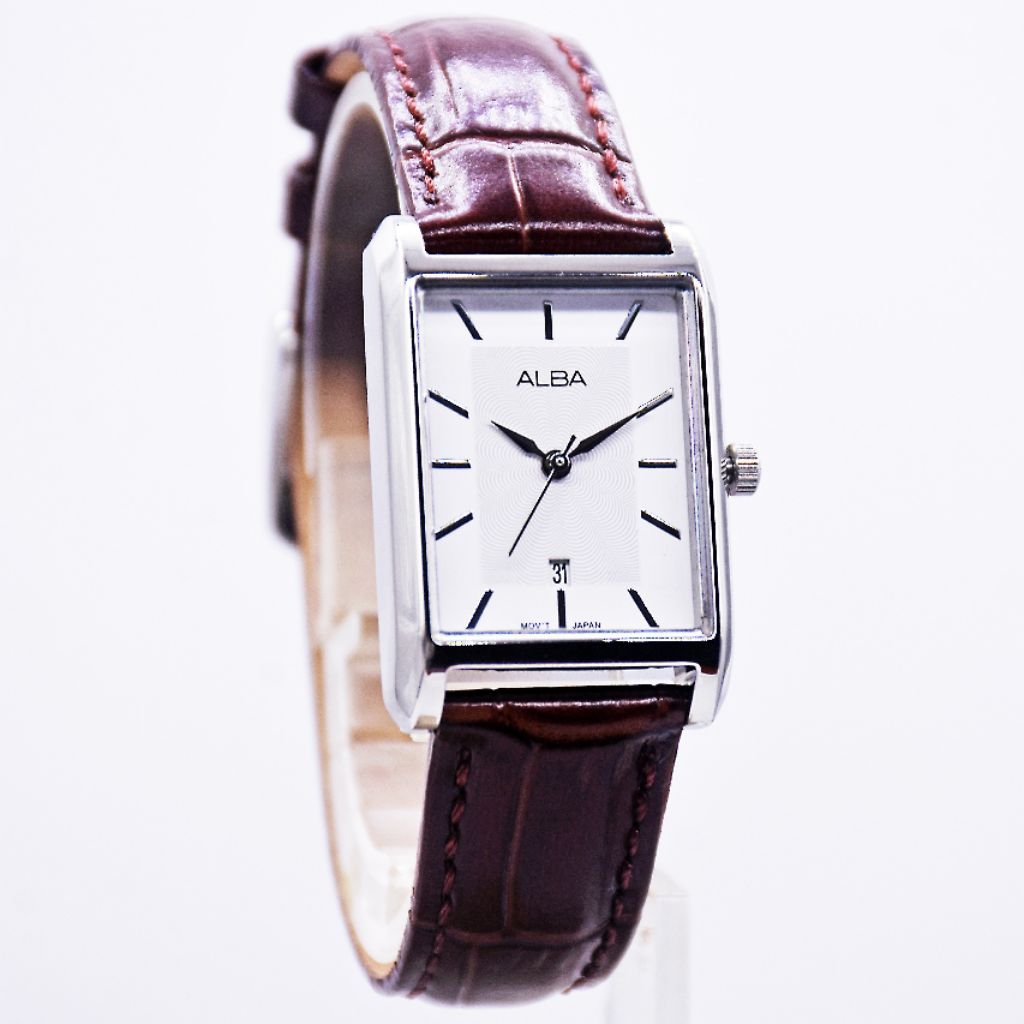 Jam Tangan Wanita Alba AH7DH9X1 Original Tali kulit Tggl Aktif Water resistance