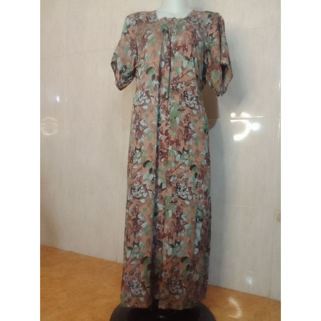 Daster kerut (Daster Rayon motif kekinian- Rayon Premium- Tali saku kerut dada)