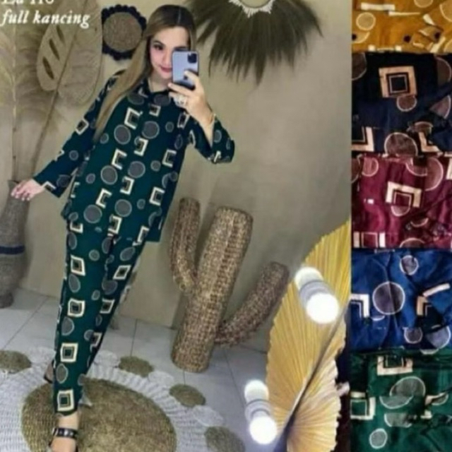 SETELAN TIE DYE MOTIF KOTAK/ONE SET DEWASA /SETELAN PANJANG /SETELAN WANITA