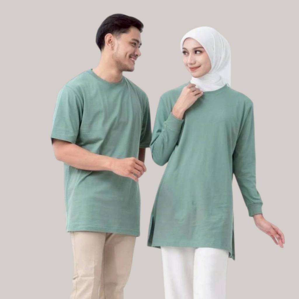 Kaos Couple Muslim Pria Wanita Cotton Combed 24s