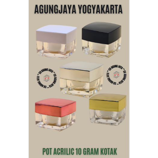 Pot Cream 10 Gr Kotak Acrilic / Pot Acrilic / Pot Cream Acrilic / Pot Krim Wajah / Pot Salep / Pot 1