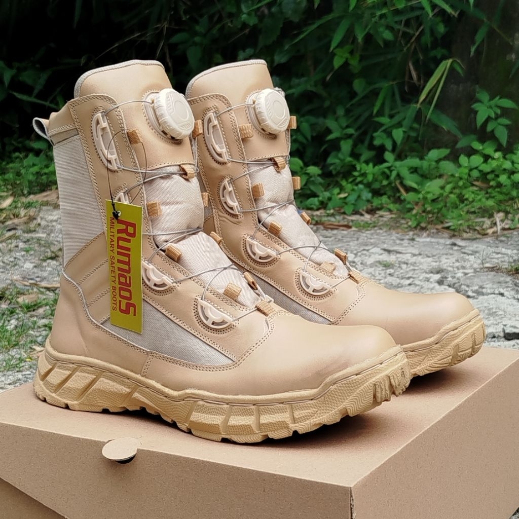 TERBARU- SEPATU PDL KREM RUMAOS SATPOL-PP ASN TAGANA taliputar kulit asli